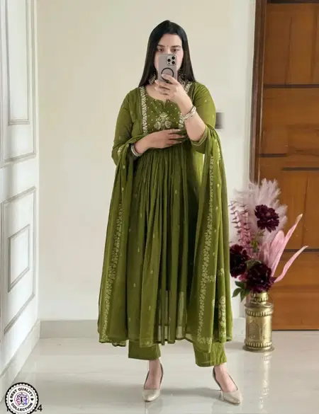 KF 3113 Kalaai Cotton Embroidery Wholesale Kurti With Bottom Dupatta In India
